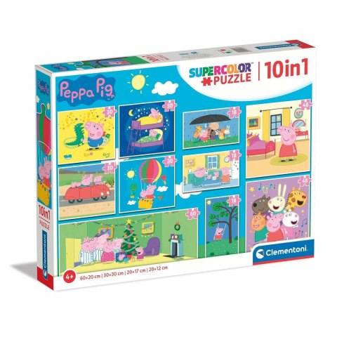 Zestaw 10 Puzzli Peppa Pig Clementoni SuperColor 220 Części