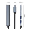 QOLTEC ADAPTER HUB USB-C 3.1 5W1 | USB-C PD | USB-C | 2X USB 2.0 | USB 3.0