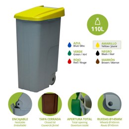 Kosz na śmieci do recyklingu Denox Żółty 110 L