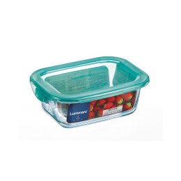 Prostokątne pudełko na lunch z pokrywką Luminarc Keep'n Lagon 18,5 x 13 x 6,6 cm Turkusowy 1,22 L Szkło (6 Sztuk)