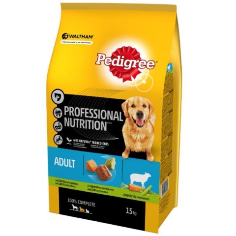 PEDIGREE Adult Professional Nutrition z Jagnięciną i warzywami - sucha karma dla psa - 15 kg