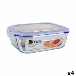 Hermetyczne pudełko na lunch Quttin Prostokątny 2,4 L (4 Sztuk)