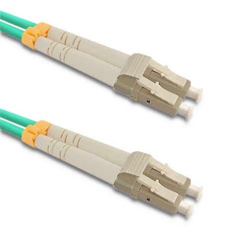 Qoltec Patchcord światłowodowy LC/UPC - LC/UPC | Multimode | 50/125 | OM3 | Duplex | 50m