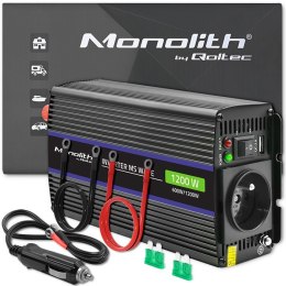 Przetwornica napięcia Monolith 1200 MS Wave | 12V na 230V | 600/1200W | USB