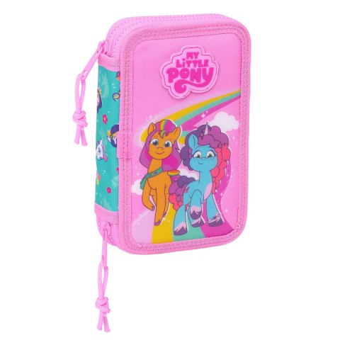 Piórnik Podwójny My Little Pony Magic Różowy Turkusowy 12.5 x 19.5 x 4 cm 28 Części