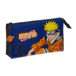 Piórnik Potrójny Naruto Ninja Niebieski Czarny 22 x 12 x 3 cm