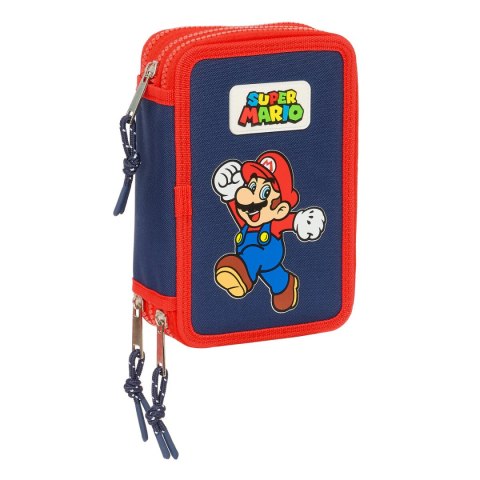 Piórnik potrójny Super Mario World Granatowy 12,5 x 19,5 x 5,5 cm 36 Części