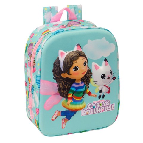Plecak szkolny Gabby's Dollhouse Różowy Błękitne niebo 22 x 27 x 10 cm 3D