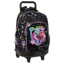 Torba szkolna z kółkami Monster High Czarny 33 x 45 x 22 cm