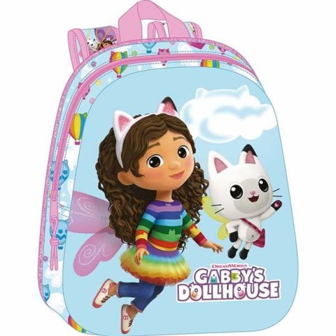 Plecak szkolny Gabby's Dollhouse Różowy Błękitne niebo 27 x 33 x 10 cm