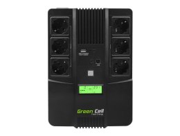 UPS ZASILACZ AWARYJNY AiO Green Cell 800VA 480W AiO Z WYŚWIETLACZEM LCD UPS07