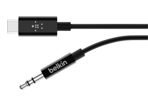 BELKIN ROCKSTAR CHARGING ADAPT/3.5MM AUDIO. USB-C. 1.8M BLACK