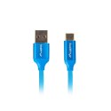 Kabel USB A na USB-C Lanberg CA-USBO-22CU-0010-BL Niebieski 1 m Quick Charge 3.0 (1 Sztuk)