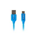 Kabel USB A na USB-C Lanberg CA-USBO-22CU-0018-BL Niebieski 1,8 m Quick Charge 3.0 (1 Sztuk)