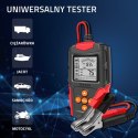 QOLTEC TESTER AKUMULATORA Z WYŚWIETLACZEM LCD |12V | 24V | 3AH-200AH