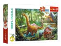 Puzzle 60 elementów - Wędrówki dinozaurów
