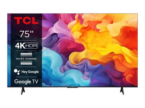 Telewizor TCL 75V6B LED 75'' 4K Ultra HD Google TV Dolby Audio DVB-T2 Czarny