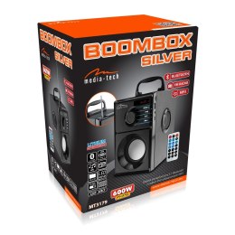 MEDIA-TECH GŁOŚNIK BEZPRZEWODOWY BOOMBOX SILVER 15W MRS MT3179