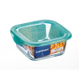 Kwadratowe pudełko na lunch z pokrywką Luminarc Keep'n Lagon 15,6 x 6,6 cm Turkusowy 1,22 L Szkło (6 Sztuk)