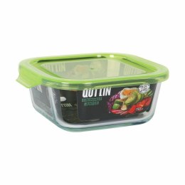 Kwadratowe pudełko na lunch z pokrywką Quttin Kolor Zielony 750 ml (6 Sztuk)