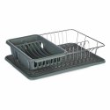 Ociekacz do Naczyń Szary Metal Plastikowy 43,5 x 11 x 33,5 cm (4 Sztuk)