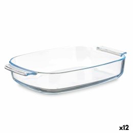 Półmisek Kuchenny Z uchwytami Przezroczysty Szkło borokrzemowe 2,7 L 34,4 x 6,1 x 22,3 cm (12 Sztuk)