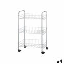 Wózek na Warzywa Srebrzysty Metal Plastikowy 37 x 27 x 62,3 cm (4 Sztuk)