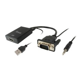 Adapter VGA na HDMI z Audio Equip 119038 Czarny (1 Sztuk)