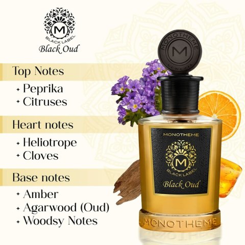 Perfumy Unisex Monotheme Venezia BLACK LABEL Black Oud EDP 100 ml