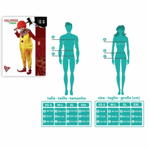 Kostium dla Dorosłych Pajac Halloween - M/L