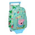 Torba szkolna z kółkami Peppa Pig George Mięta 26 x 34 x 11 cm