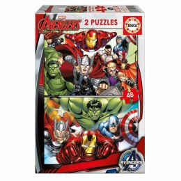 Zestaw 2 Puzzli The Avengers Super Heroes 48 Części 28 x 20 cm