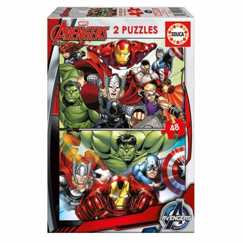 Zestaw 2 Puzzli The Avengers Super Heroes 48 Części 28 x 20 cm