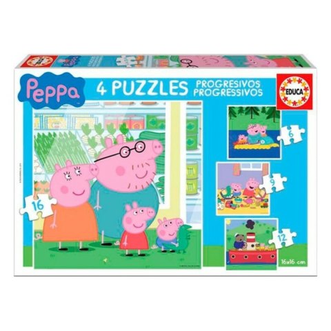 Zestaw 4 Puzzli Peppa Pig Cosy corner 16 x 16 cm 43 Części