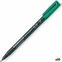 Marker permanentny Staedtler Lumocolor 318 F Kolor Zielony (10 Sztuk)