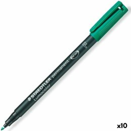 Marker permanentny Staedtler Lumocolor 318 F Kolor Zielony (10 Sztuk)