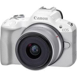 Canon EOS R50, White + RF-S 18-45mm F4.5-6.3 IS STM Kit Bezlusterkowiec 24,2 MP CMOS 6000 x 4000 px Biały