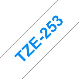 TZE-253 LAMINATED TAPE 24MM 8M/BLUE ON WHITE