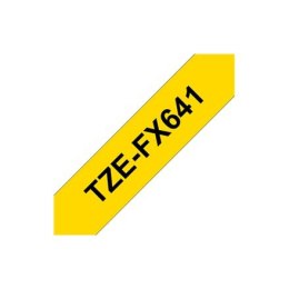 TZE-FX641 FLEXI-TAPE LAM. 18MM/8M BLACK ON YELLOW