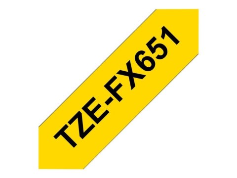 TZE-FX651 LAMINATED TAPE 24 MM/BLACK ON YELLOW / FLEXI-TAPES