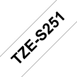 TZE-S251 LAMINATED TAPE M 8M 8M/BLACK ON WHITE EXTRA-STRONG