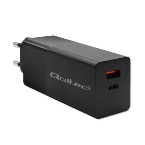 Ładowarka Qoltec 52382 GAN POWER PRO 1XUSB-C 1XUSB 100W 5-20V 1.5-5A PD CZARNA