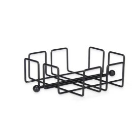 Uchwyt do serwetek Czarny Metal 19,3 x 6,5 x 19,3 cm (6 Sztuk)