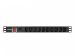 Listwa zasilająca Rack PDU 19 cali 1U 10A 10X IEC C13 2m C14 czarna