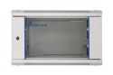 Szafka wiszÄca rack 6U 600x600 szara szklane drzwi