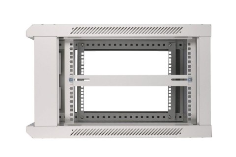 Szafka wiszÄca rack 6U 600x600 szara szklane drzwi