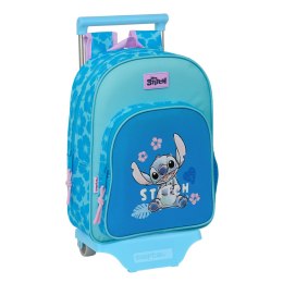 Torba szkolna z kółkami Lilo & Stitch Hawaii Niebieski 26 x 34 x 11 cm