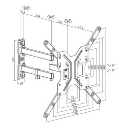 Uchwyt ścienny LCD/LED VESA, 23-55', max. 30kg