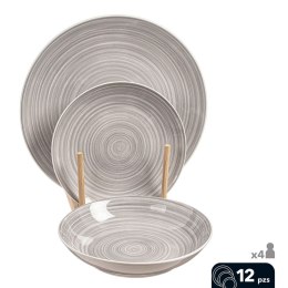 Zastawa z porcelany Caison Sakura Brązowy Szary Porcelana 12 Części