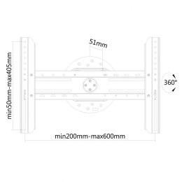 Uchwyt ścienny LFD Pivot LED-WR100 37-75cale 200x200-600x400 50kg Wysięg 0-5cm Pivot 360stopni